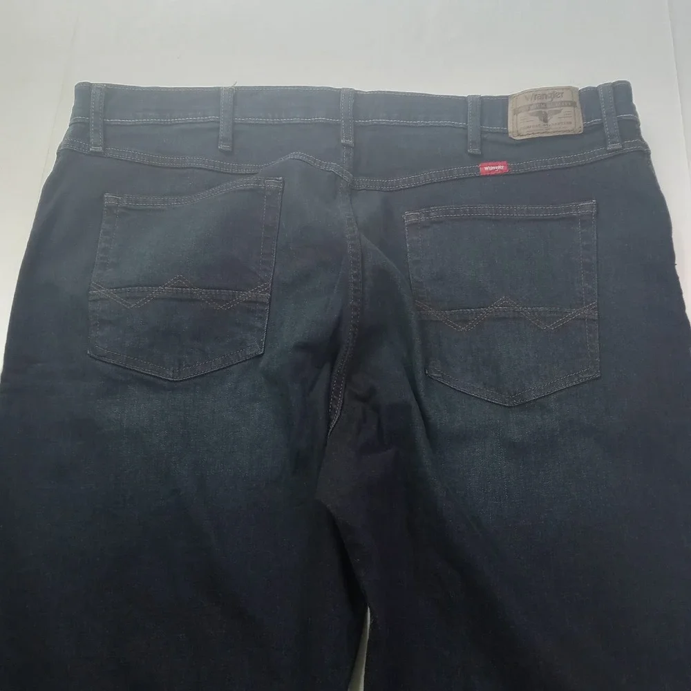 Wrangler Premium 5 Star Straight Fit Jeans Men's 42x30 Blue Stretch